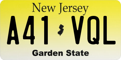 NJ license plate A41VQL