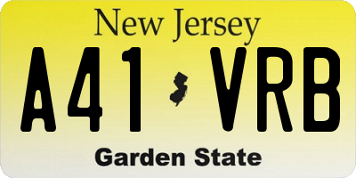 NJ license plate A41VRB