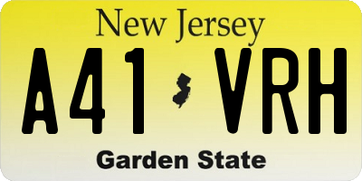 NJ license plate A41VRH