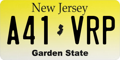 NJ license plate A41VRP