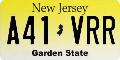 NJ license plate A41VRR