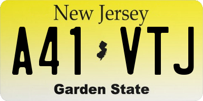 NJ license plate A41VTJ