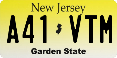 NJ license plate A41VTM