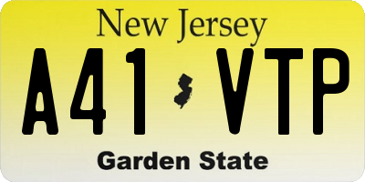 NJ license plate A41VTP