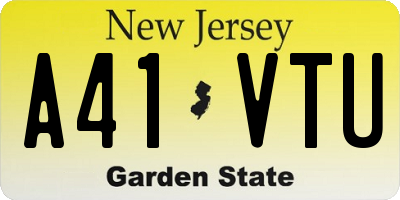 NJ license plate A41VTU