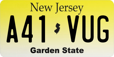 NJ license plate A41VUG