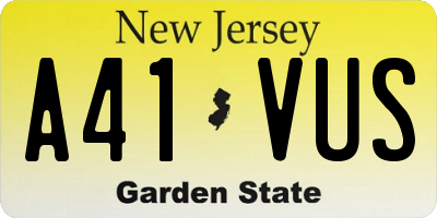 NJ license plate A41VUS