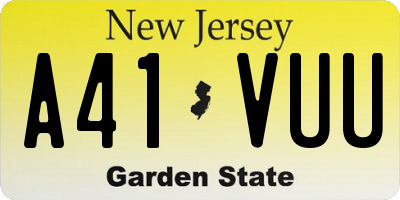 NJ license plate A41VUU