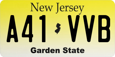 NJ license plate A41VVB