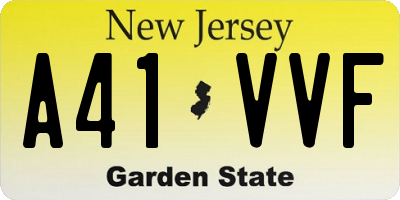 NJ license plate A41VVF