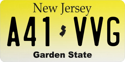 NJ license plate A41VVG