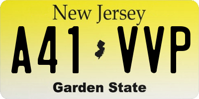 NJ license plate A41VVP