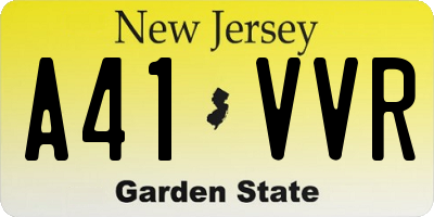 NJ license plate A41VVR