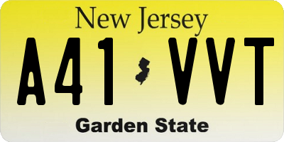 NJ license plate A41VVT