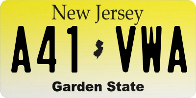 NJ license plate A41VWA