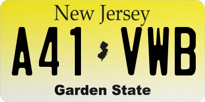 NJ license plate A41VWB