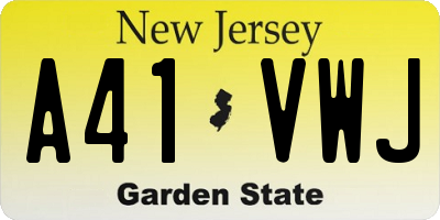 NJ license plate A41VWJ
