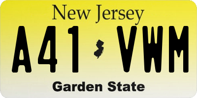 NJ license plate A41VWM