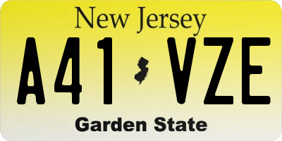 NJ license plate A41VZE