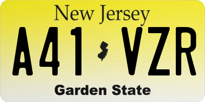 NJ license plate A41VZR