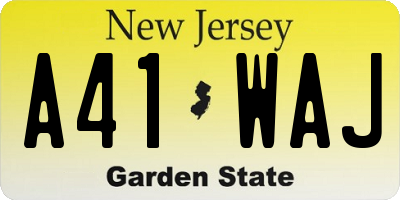 NJ license plate A41WAJ