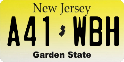 NJ license plate A41WBH