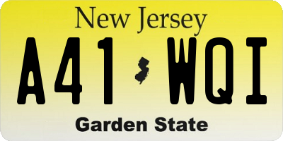 NJ license plate A41WQI