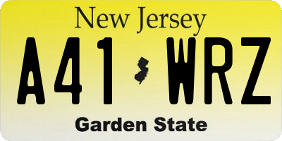 NJ license plate A41WRZ