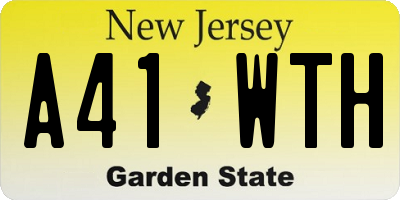 NJ license plate A41WTH
