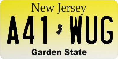 NJ license plate A41WUG