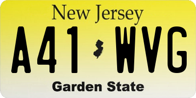 NJ license plate A41WVG