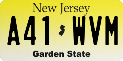NJ license plate A41WVM