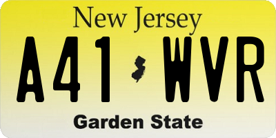 NJ license plate A41WVR