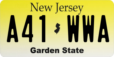 NJ license plate A41WWA