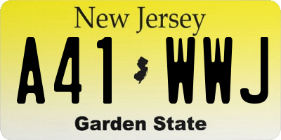 NJ license plate A41WWJ