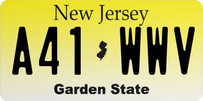 NJ license plate A41WWV