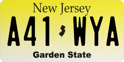 NJ license plate A41WYA