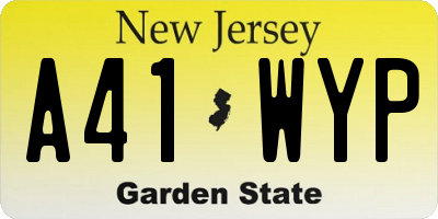 NJ license plate A41WYP