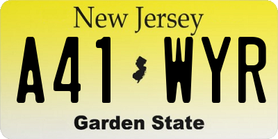 NJ license plate A41WYR