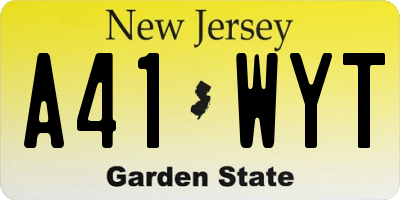 NJ license plate A41WYT