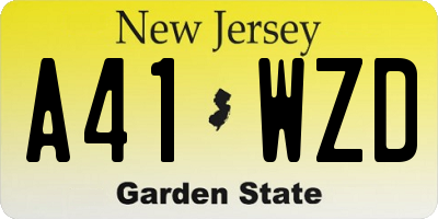 NJ license plate A41WZD