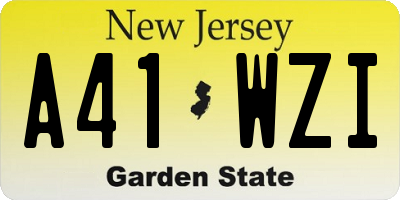 NJ license plate A41WZI