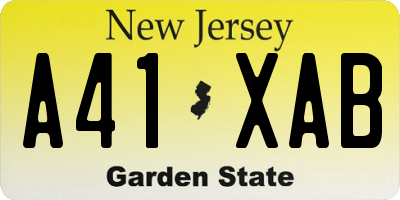 NJ license plate A41XAB