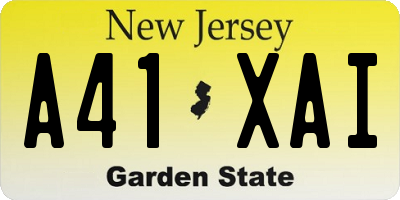 NJ license plate A41XAI