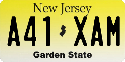 NJ license plate A41XAM