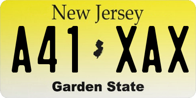 NJ license plate A41XAX