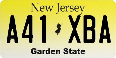 NJ license plate A41XBA