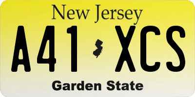 NJ license plate A41XCS