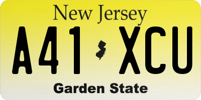 NJ license plate A41XCU