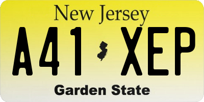 NJ license plate A41XEP